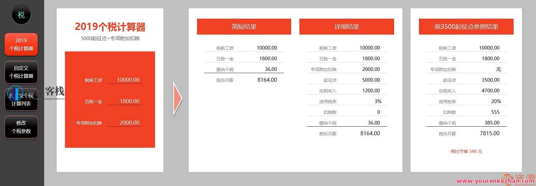 2019年个税计算器—很强大的EXCEL版_资源网,第2张