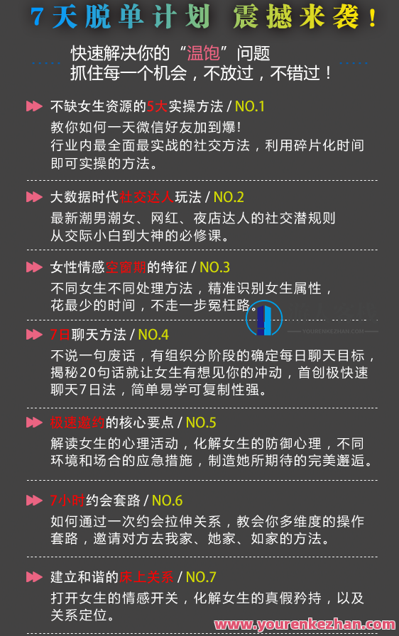 七分学堂冰度老师《一周脱单计划》爱情训练营
