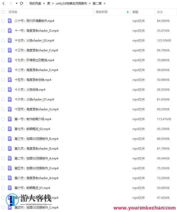unity3d地编全流程案例视频教学百度云盘分享,课程,影视,第4张