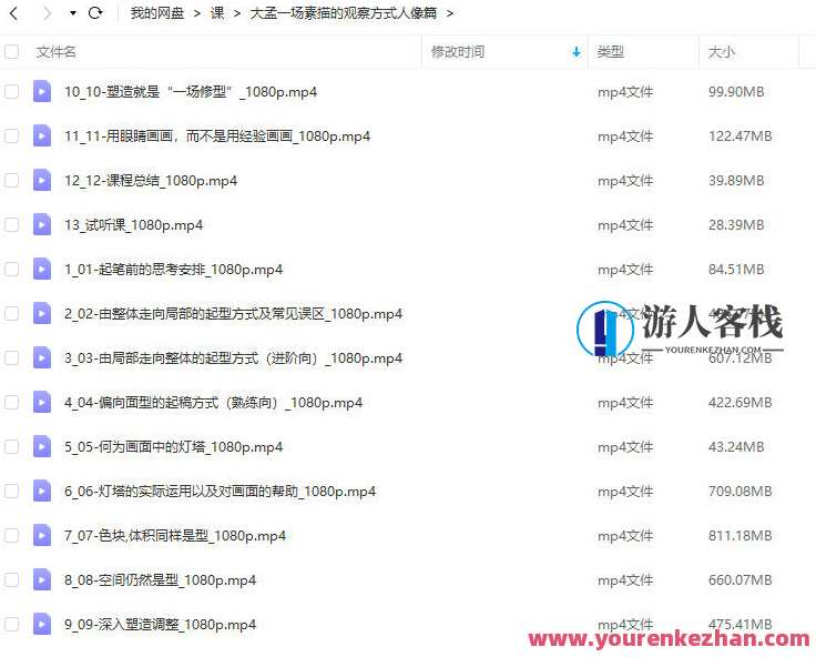 大孟一场素描的观察方式人像篇百度云盘分享