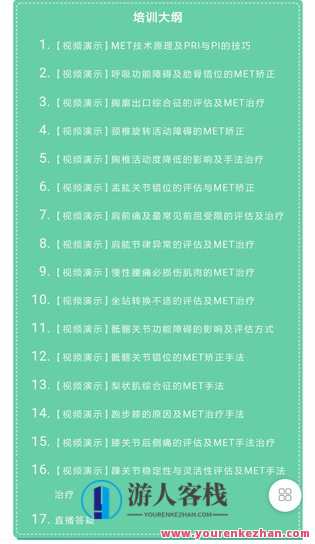 MET肌肉能量技术在线认证培训系列课【少一节】-萌萌家网课,课程,学习,管理,第2张
