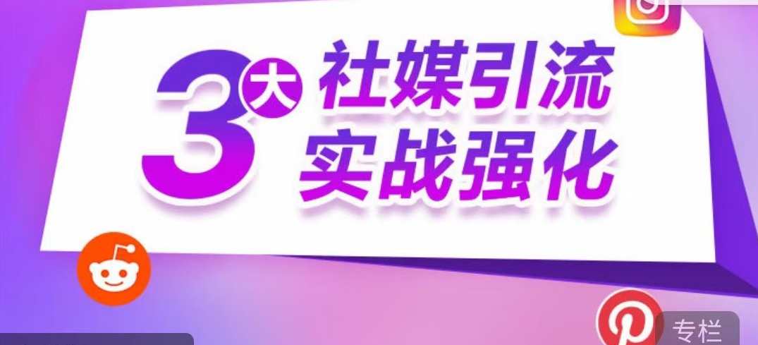 阿甘·3大社媒引流实战强化 Reddit、Pinterest、Instagram 营销推广引流实操指南,电商,SEO,课程,第1张