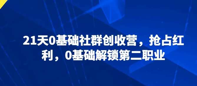21天0基础社群创收营，0基础解锁第二职业,课程,学习,管理,直播,发展,定位,目标,团队,忠诚,第1张