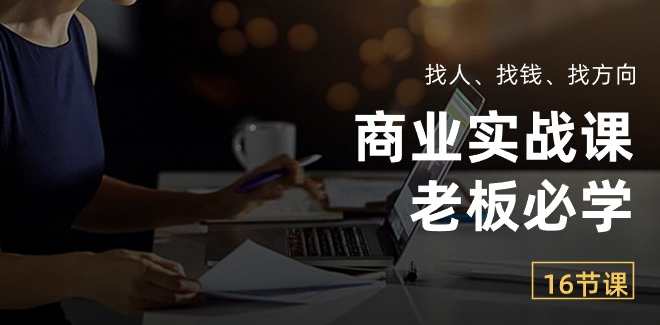 商业实战课【老板必学】：找人、找钱、找方向（16节课）,课程,模板,外贸,第1张