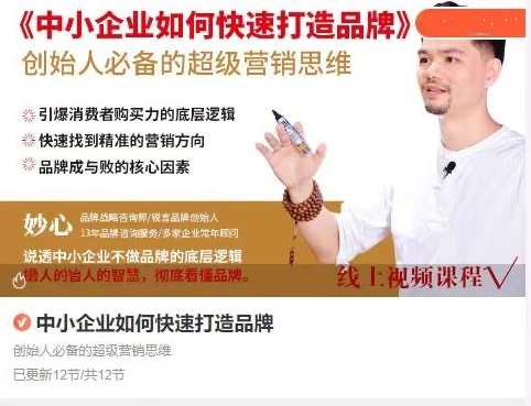 妙心中小企业如何快速打造品牌，创始人必备的超级营销思维,课程,第1张