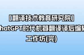 【翻译技术教育研究院】ChatGPT时代机器翻译译后编辑工作坊(完),课程,教育,第1张