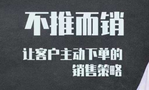 不推而销《让客户主动下单的销售策略》视频课程