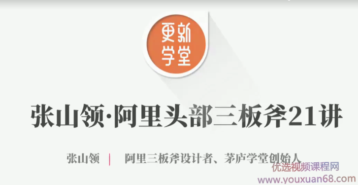 张山领 阿里头部三板斧21讲【完结】