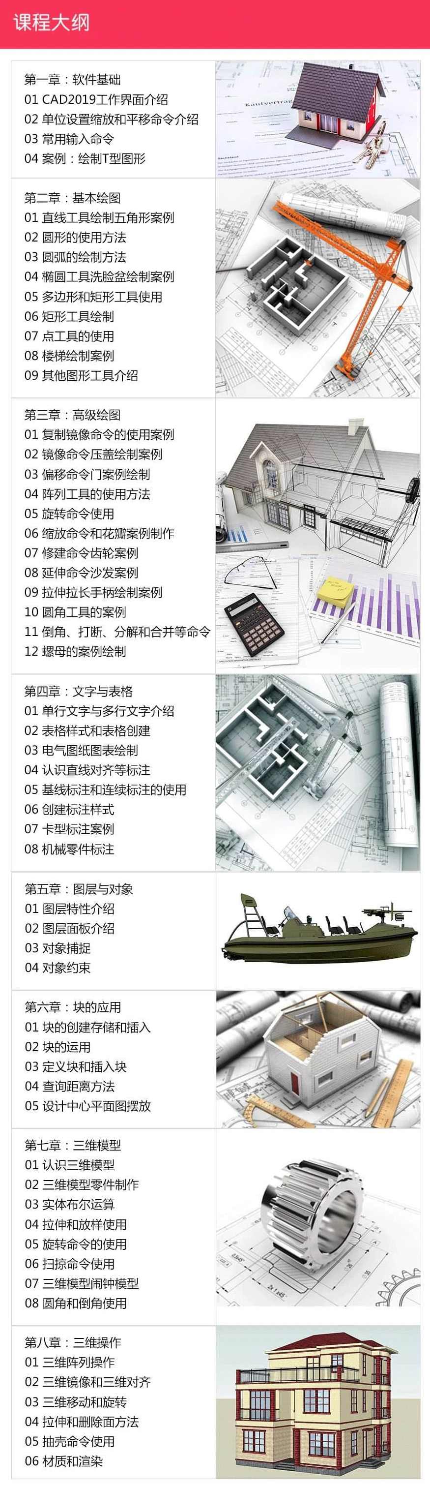 零基础学CAD2019案例教程 CAD制图初学到精通,课程,学习,办公,第3张