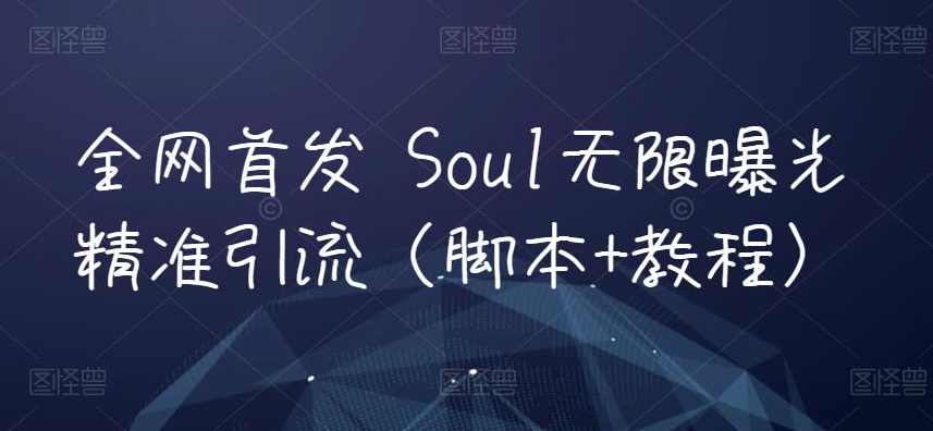全网首发 Soul无限曝光精准引流（脚本+教程）
