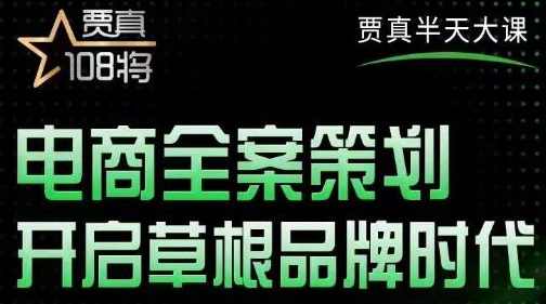 贾真老师的半天大课，电商全案策划，开启草根品牌时代