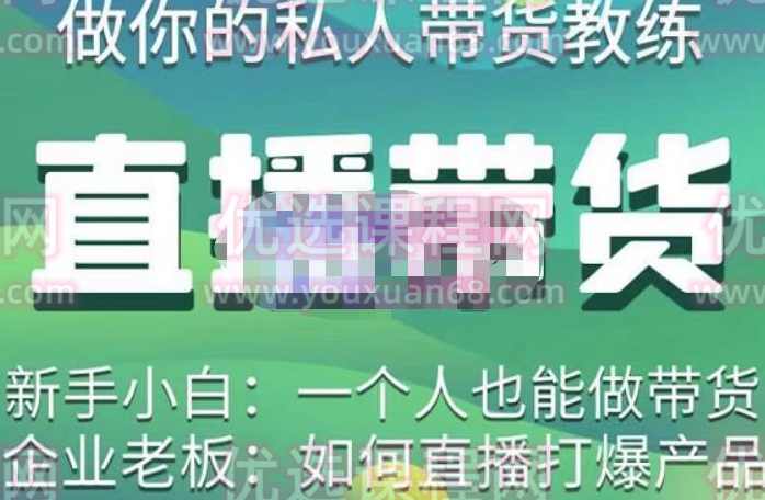 硬核传媒·直播带货（私人教练），实操实战教学，通俗易懂