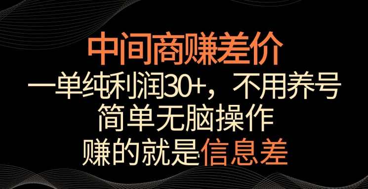 中间商赚差价,一单纯利润30+,简单无脑操作,赚的就是信息差,轻轻松松日入1000+【揭秘】,课程,第1张 中间商赚差价,一单纯利润30+,简单无脑操作,赚的就是信息差,轻轻松松日入1000+【揭秘】,课程,第1张