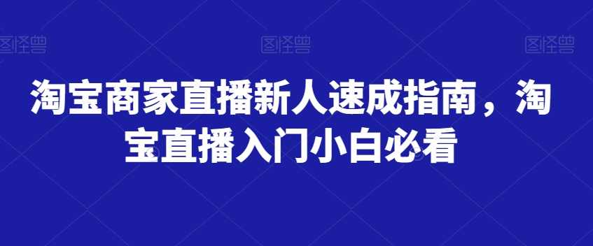 淘宝商家直播新人速成指南,淘宝直播入门小白必看,课程,直播,第1张 淘宝商家直播新人速成指南,淘宝直播入门小白必看,课程,直播,第1张