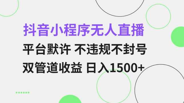 抖音小程序无人直播 平台默许 不违规不封号 双管道收益 日入1500+【项目拆解】
