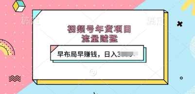 视频号年货项目，流量贼猛，早布局早挣钱，日入上k【揭秘】
