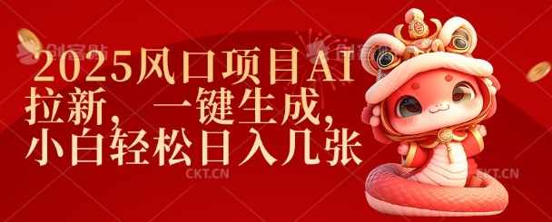 2025风口项目AI拉新，一键生成，小白轻松日入几张【揭秘】