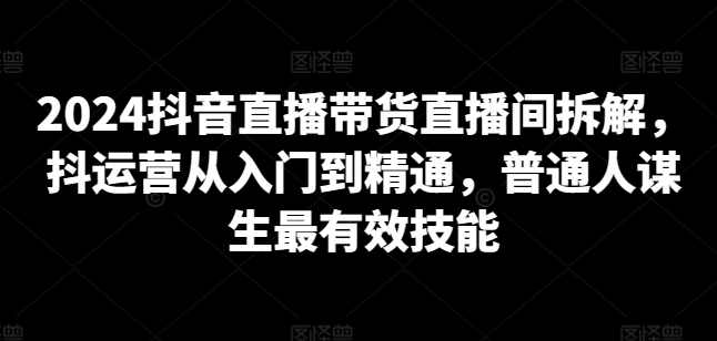 2024抖音直播带货直播间拆解,抖运营从入门到精通,普通人谋生最有效技能,课程,直播,电商,第1张 2024抖音直播带货直播间拆解,抖运营从入门到精通,普通人谋生最有效技能,课程,直播,电商,第1张