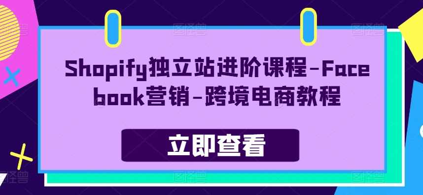 （青蛙学堂)Shopify独立站进阶课程-Facebook营销-跨境电商教程