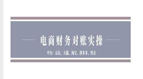 小佐电商财务对账实操-京东天猫淘宝拼多多抖音电商财务对账,课程,学习,电商,电子商务,第1张 小佐电商财务对账实操-京东天猫淘宝拼多多抖音电商财务对账,课程,学习,电商,电子商务,第1张