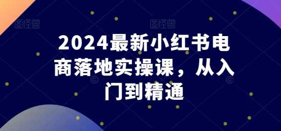东哥电商2024最新小红书电商落地实操课，从入门到精通