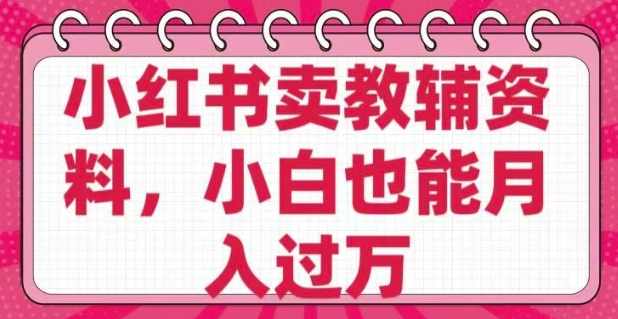 小红书卖教辅资料，0成本纯利润，售后成本极低小白也能月入过W,第1张