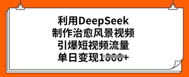 利用DeepSeek制作治愈风景视频，引爆短视频流量，单日变现多张【揭秘】