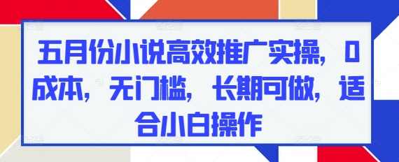 五月份小说高效推广实操,0成本,无门槛,长期可做,适合小白操作【揭秘】,小说,第1张 五月份小说高效推广实操,0成本,无门槛,长期可做,适合小白操作【揭秘】,小说,第1张